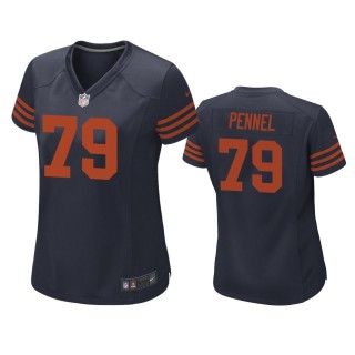 Women's Chicago Bears Mike Pennel Navy Throwback Game Jersey