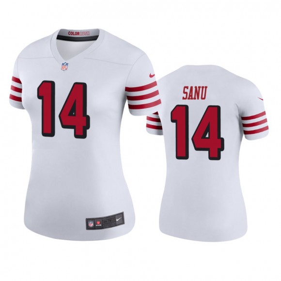 San Francisco 49ers Mohamed Sanu White Color Rush Legend Jersey - Women's