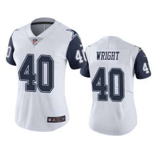 Women's Dallas Cowboys Nahshon Wright White Color Rush Limited Jersey