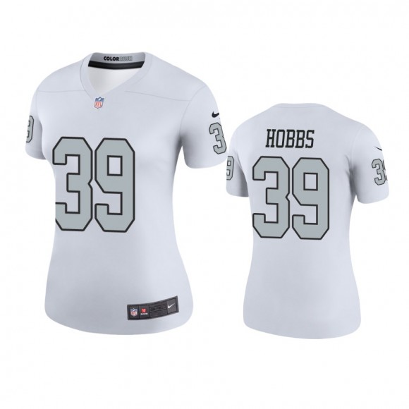 Las Vegas Raiders Nate Hobbs White Color Rush Legend Jersey - Women's