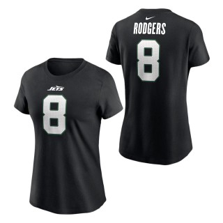 Women's New York Jets Aaron Rodgers Black T-Shirt