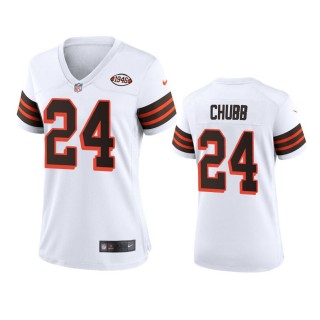 Women's Cleveland Browns Nick Chubb White 1946 Collection Alternate Game Jersey
