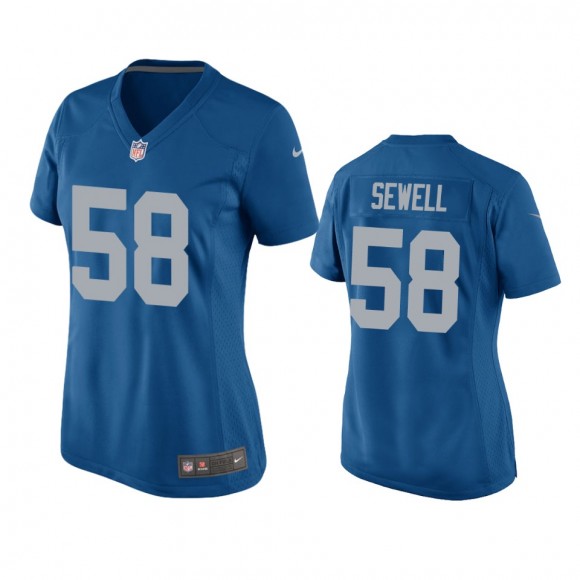Women's Detroit Lions Penei Sewell Blue Throwback Game Jersey