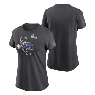 Women's Los Angeles Rams Anthracite Super Bowl LVI Champions Hometown T-Shirt