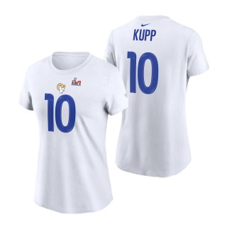 Women's Los Angeles Rams Cooper Kupp White Super Bowl LVI Bound Name & Number T-Shirt