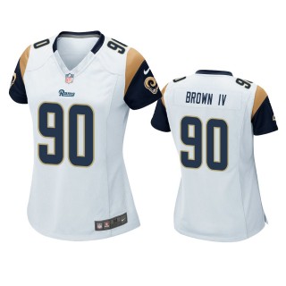 Women's Los Angeles Rams Earnest Brown IV White Game Jersey