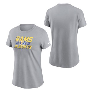 Women's Los Angeles Rams Gray 2023 NFL Playoffs Iconic T-Shirt
