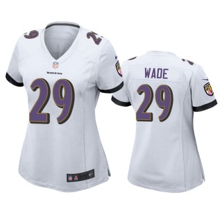 Women's Baltimore Ravens Shaun Wade White Game Jersey