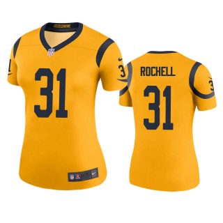 Los Angeles Rams Robert Rochell Gold Color Rush Legend Jersey - Women's