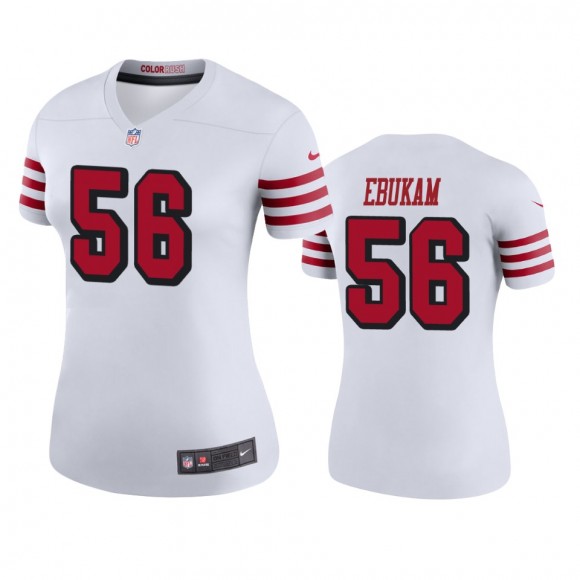 San Francisco 49ers Samson Ebukam White Color Rush Legend Jersey - Women's