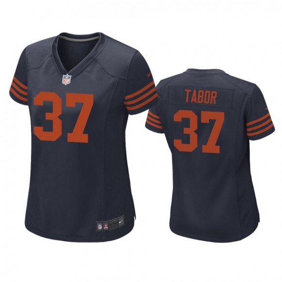 Women's Chicago Bears Teez Tabor Navy Throwback Game Jersey