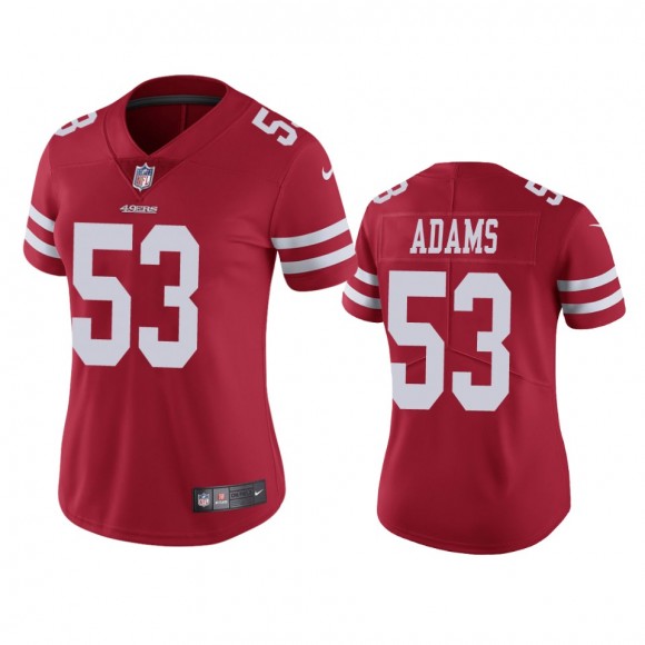 Women's 49ers Tyrell Adams Scarlet Vapor Limited Jersey