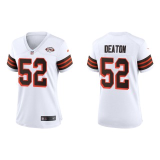 Women's Browns Dawson Deaton White 1946 Collection Game Jersey