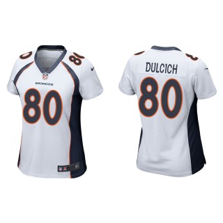 Women's Broncos Greg Dulcich White Game Jersey