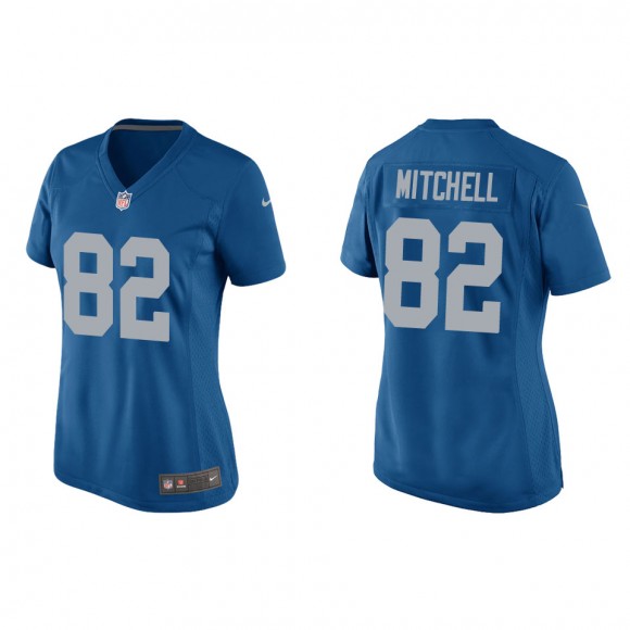 Women's Lions James Mitchell Blue Throwback Game Jersey