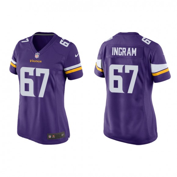 Women's Vikings Ed Ingram Purple Game Jersey