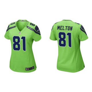 Women's Seahawks Bo Melton Neon Green Game Jersey