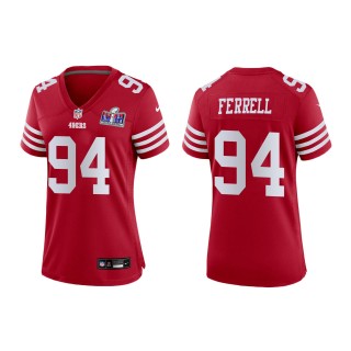 Women's 49ers Clelin Ferrell Scarlet Super Bowl LVIII Game Jersey