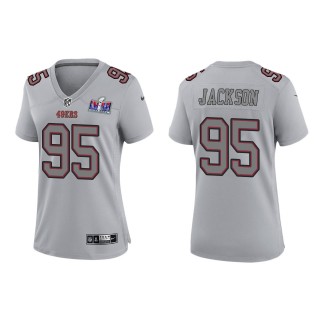 Women's 49ers Drake Jackson Gray Super Bowl LVIII Atmosphere Fashion Game Jersey