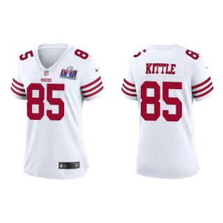 Women's 49ers George Kittle White Super Bowl LVIII Game Jersey