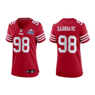Women's 49ers Javon Hargrave Scarlet Super Bowl LVIII Game Jersey