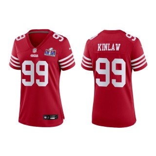 Women's 49ers Javon Kinlaw Scarlet Super Bowl LVIII Game Jersey