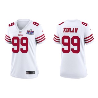 Women's 49ers Javon Kinlaw White Super Bowl LVIII Game Jersey