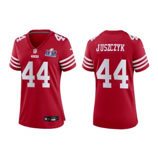 Women's 49ers Kyle Juszczyk Scarlet Super Bowl LVIII Game Jersey