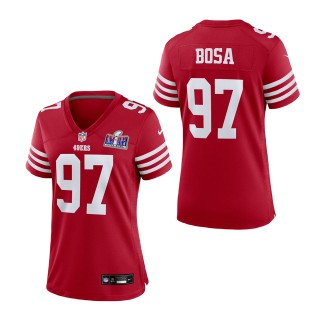 Women's San Francisco 49ers Nick Bosa Scarlet Super Bowl LVIII Game Jersey