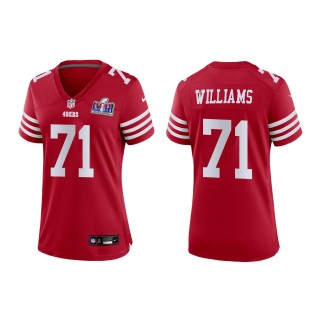 Women's 49ers Trent Williams Scarlet Super Bowl LVIII Game Jersey