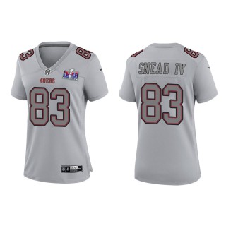 Women's 49ers Willie Snead IV Gray Super Bowl LVIII Atmosphere Fashion Game Jersey