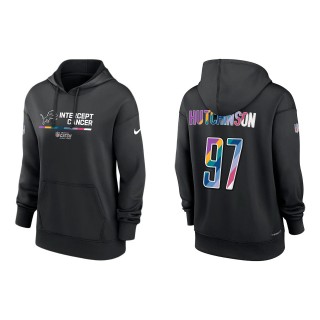 Women's Aidan Hutchinson Detroit Lions Black 2022 NFL Crucial Catch Therma Performance Pullover Hoodie