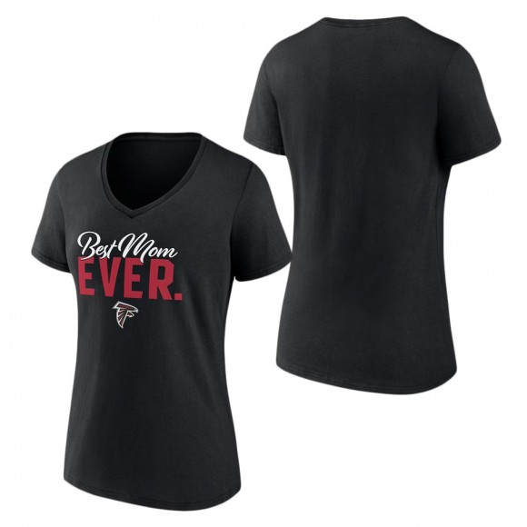 Women's Atlanta Falcons Fanatics Branded Black Best Mom Ever V-Neck T-Shirt