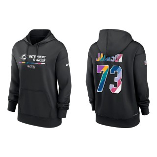 Women's Austin Jackson Miami Dolphins Black 2022 NFL Crucial Catch Therma Performance Pullover Hoodie