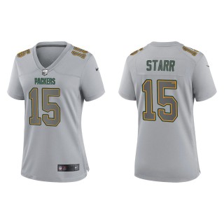 Women's Bart Starr Green Bay Packers Gray Atmosphere Fashion Game Jersey