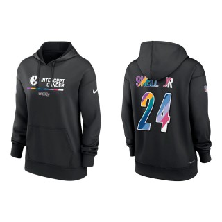 Women's Benny Snell Jr. Pittsburgh Steelers Black 2022 NFL Crucial Catch Therma Performance Pullover Hoodie