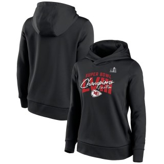Women's Chiefs Black Super Bowl LVIII Champions Iconic Pullover Hoodie