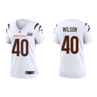Women's Super Bowl LVI Brandon Wilson Bengals White Game Jersey