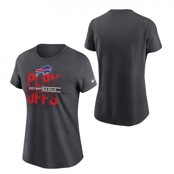 Women's Buffalo Bills Nike Anthracite 2022 NFL Playoffs Iconic T-Shirt
