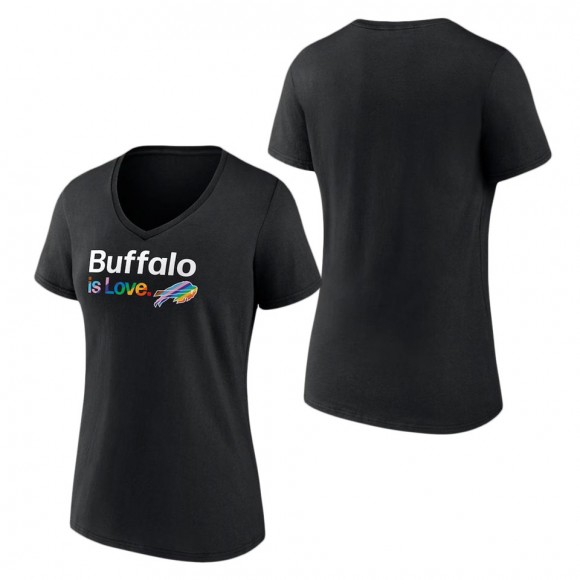 Women's Buffalo Bills Fanatics Branded Black City Pride Team V-Neck T-Shirt