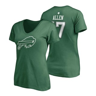 Women's Buffalo Bills Josh Allen Kelly Green St. Patrick's Day Player Icon V-Neck T-Shirt