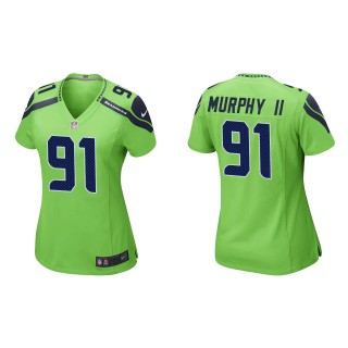 Women's Seahawks Byron Murphy II Neon Green Game Jersey