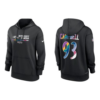 Women's Calais Campbell Baltimore Ravens Black 2022 NFL Crucial Catch Therma Performance Pullover Hoodie