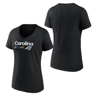 Women's Carolina Panthers Fanatics Branded Black City Pride Team V-Neck T-Shirt