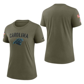 Women's Carolina Panthers Olive 2022 Salute To Service Legend T-Shirt
