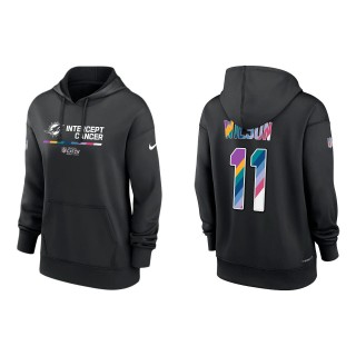 Women's Cedrick Wilson Miami Dolphins Black 2022 NFL Crucial Catch Therma Performance Pullover Hoodie