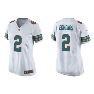 Women's Dolphins Chase Edmonds White Throwback Game Jersey