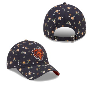 Women's Chicago Bears Navy Floral 9TWENTY Adjustable Hat