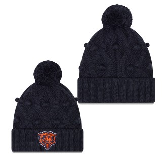 Women's Chicago Bears Navy Toasty Cuffed Knit Hat with Pom