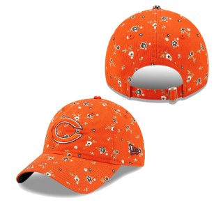 Women's Chicago Bears Orange Floral 9TWENTY Adjustable Hat